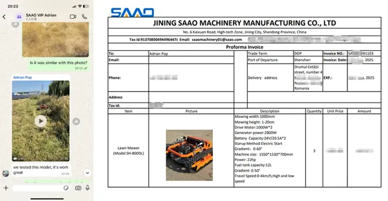 SAAO Remote Mowers Delivered to Rombat Romania